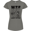 WTF Wheres the Fish Funny Fishing Fisherman Womens Petite Cut T-Shirt Charcoal