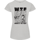 WTF Wheres the Fish Funny Fishing Fisherman Womens Petite Cut T-Shirt Sports Grey