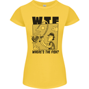 WTF Wheres the Fish Funny Fishing Fisherman Womens Petite Cut T-Shirt Yellow