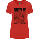 WTF Wheres the Fish Funny Fishing Fisherman Womens Wider Cut T-Shirt Red