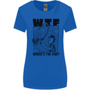 WTF Wheres the Fish Funny Fishing Fisherman Womens Wider Cut T-Shirt Royal Blue