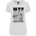 WTF Wheres the Fish Funny Fishing Fisherman Womens Wider Cut T-Shirt White