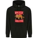 Wake Me Up When It's Christmas Funny Sloth Xmas Childrens Kids Hoodie Black