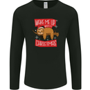Wake Me Up When It's Christmas Funny Sloth Xmas Mens Long Sleeve T-Shirt Black