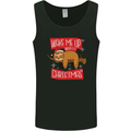 Wake Me Up When It's Christmas Funny Sloth Xmas Mens Vest Tank Top Black