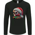 Wales Christmas Skull Xmas Welsh Flag Rugby Mens Long Sleeve T-Shirt Black