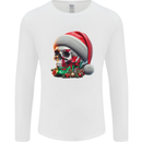 Wales Christmas Skull Xmas Welsh Flag Rugby Mens Long Sleeve T-Shirt White
