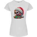 Wales Christmas Skull Xmas Welsh Flag Rugby Womens Petite Cut T-Shirt White