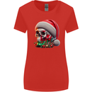 Wales Christmas Skull Xmas Welsh Flag Rugby Womens Wider Cut T-Shirt Red
