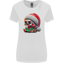 Wales Christmas Skull Xmas Welsh Flag Rugby Womens Wider Cut T-Shirt White