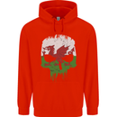 Wales Skull Welsh Gym Biker Flag Childrens Kids Hoodie Bright Red