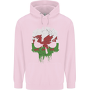 Wales Skull Welsh Gym Biker Flag Childrens Kids Hoodie Light Pink