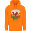 Wales Skull Welsh Gym Biker Flag Childrens Kids Hoodie Orange