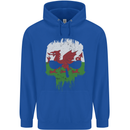 Wales Skull Welsh Gym Biker Flag Childrens Kids Hoodie Royal Blue
