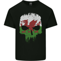 Wales Skull Welsh Gym Biker Flag Mens Cotton T-Shirt Tee Top Black