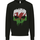 Wales Skull Welsh Gym Biker Flag Mens Sweatshirt Jumper Black