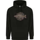 Walleye Fish Fishing Fisherman Mens 80% Cotton Hoodie Black