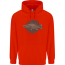 Walleye Fish Fishing Fisherman Mens 80% Cotton Hoodie Bright Red