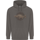 Walleye Fish Fishing Fisherman Mens 80% Cotton Hoodie Charcoal