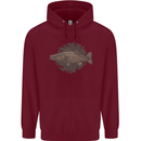 Walleye Fish Fishing Fisherman Mens 80% Cotton Hoodie Maroon