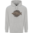 Walleye Fish Fishing Fisherman Mens 80% Cotton Hoodie Sports Grey