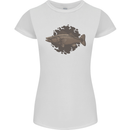 Walleye Fish Fishing Fisherman Womens Petite Cut T-Shirt White