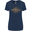 Walleye Fish Fishing Fisherman Womens Wider Cut T-Shirt Navy Blue