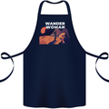 Wander Woman Funny Hiking Trekking Walking Cotton Apron 100% Organic Navy Blue