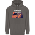 Wander Woman Funny Hiking Trekking Walking Mens 80% Cotton Hoodie Charcoal