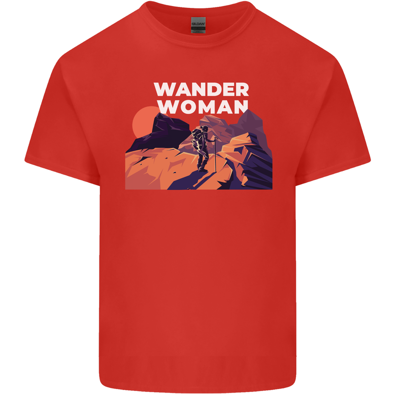 Wander Woman Funny Hiking Trekking Walking Mens Cotton T-Shirt Tee Top Red