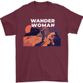 Wander Woman Funny Hiking Trekking Walking Mens T-Shirt 100% Cotton Maroon