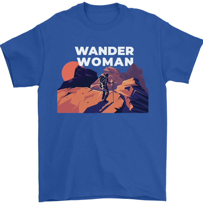 Wander Woman Funny Hiking Trekking Walking Mens T-Shirt 100% Cotton Royal Blue