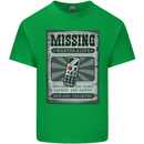 Wanted Remote Control Funny TV Lost Misplaced Mens Cotton T-Shirt Tee Top Irish Green