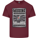 Wanted Remote Control Funny TV Lost Misplaced Mens Cotton T-Shirt Tee Top Maroon