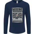 Wanted Remote Control Funny TV Lost Misplaced Mens Long Sleeve T-Shirt Navy Blue