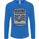 Wanted Remote Control Funny TV Lost Misplaced Mens Long Sleeve T-Shirt Royal Blue