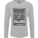 Wanted Remote Control Funny TV Lost Misplaced Mens Long Sleeve T-Shirt Sports Grey