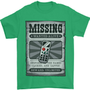 Wanted Remote Control Funny TV Lost Misplaced Mens T-Shirt 100% Cotton Irish Green