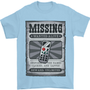 Wanted Remote Control Funny TV Lost Misplaced Mens T-Shirt 100% Cotton Light Blue