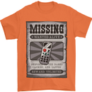 Wanted Remote Control Funny TV Lost Misplaced Mens T-Shirt 100% Cotton Orange