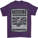 Wanted Remote Control Funny TV Lost Misplaced Mens T-Shirt 100% Cotton Purple