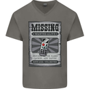 Wanted Remote Control Funny TV Lost Misplaced Mens V-Neck Cotton T-Shirt Charcoal
