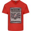 Wanted Remote Control Funny TV Lost Misplaced Mens V-Neck Cotton T-Shirt Red
