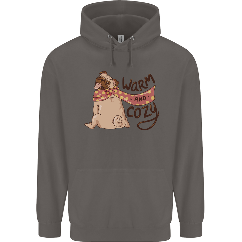 Warm Cozy Funny French Bulldog Dog Mens 80% Cotton Hoodie Charcoal