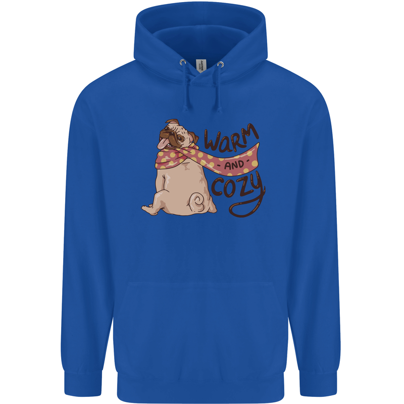 Warm Cozy Funny French Bulldog Dog Mens 80% Cotton Hoodie Royal Blue