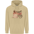 Warm Cozy Funny French Bulldog Dog Mens 80% Cotton Hoodie Sand