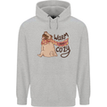 Warm Cozy Funny French Bulldog Dog Mens 80% Cotton Hoodie Sports Grey