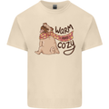 Warm Cozy Funny French Bulldog Dog Mens Cotton T-Shirt Tee Top Natural