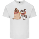 Warm Cozy Funny French Bulldog Dog Mens Cotton T-Shirt Tee Top White