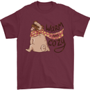 Warm Cozy Funny French Bulldog Dog Mens T-Shirt 100% Cotton Maroon